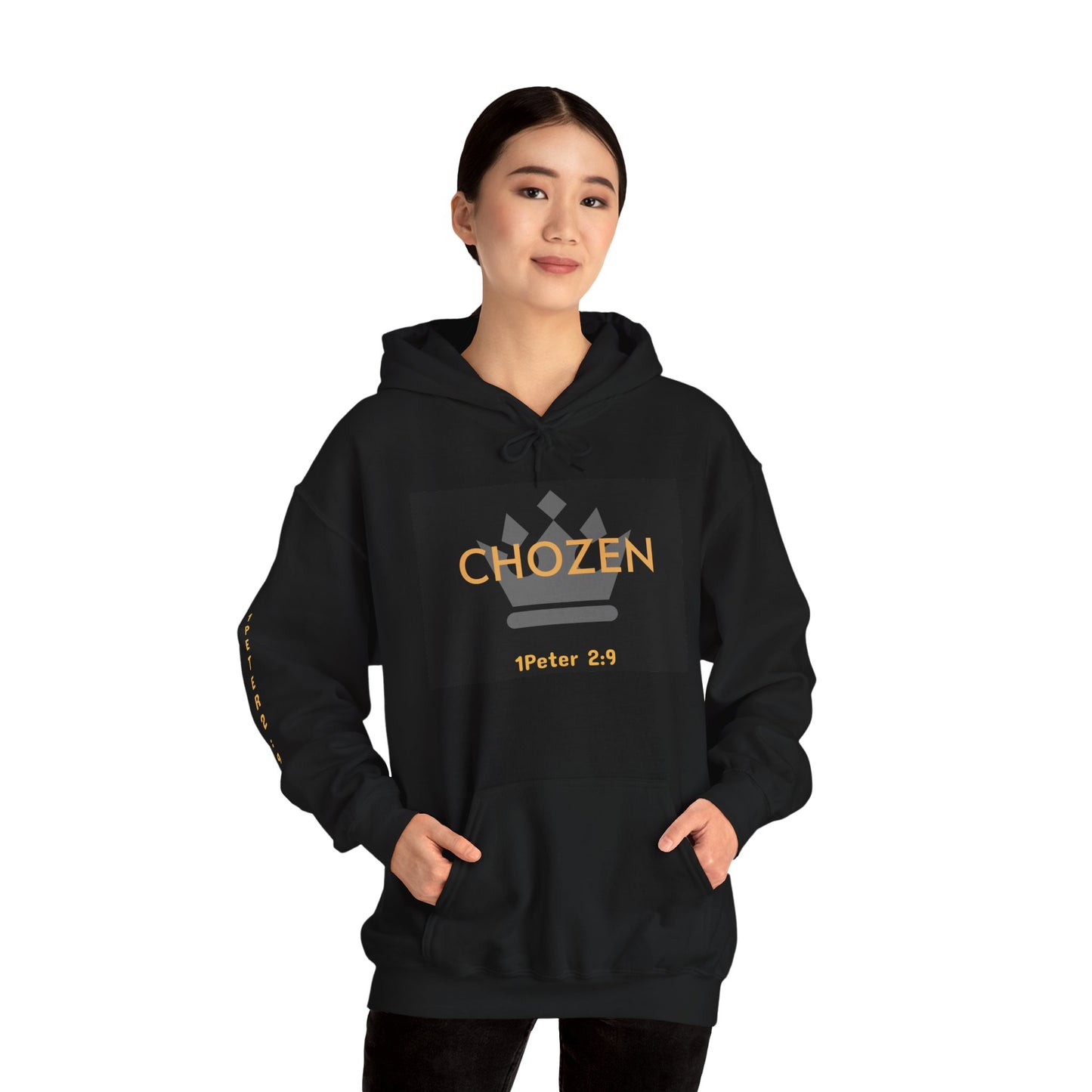 Faith-Inspired Hooded Sweatshirt - CHOZEN 1 Peter 2:9
